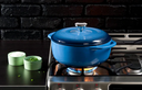 6 Quart Blue Enameled Cast Iron Dutch Oven\EC6D33