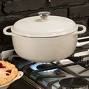 6 Quart Oyster Enameled Cast Iron Dutch Oven\EC6D13
