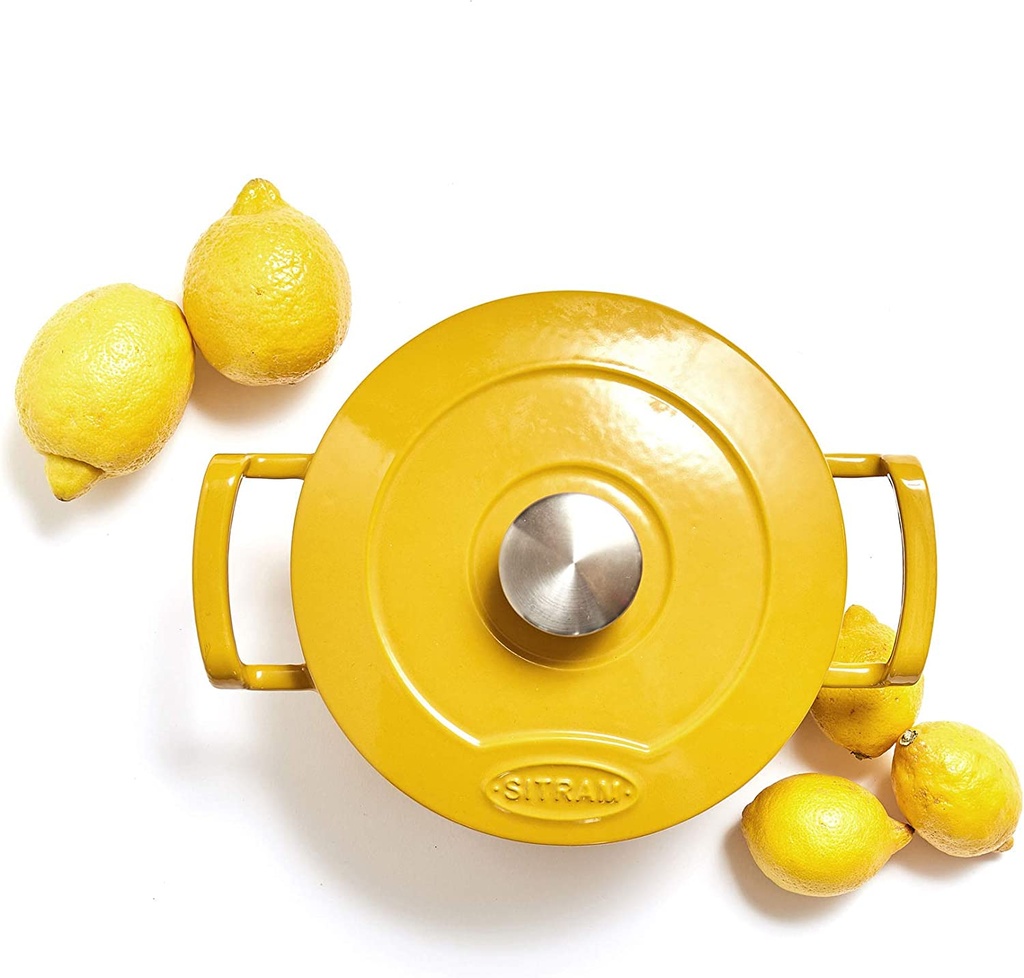 SITRAM Cast Iron Yellow  Round Casserole Dish, 5 L \711983-I21