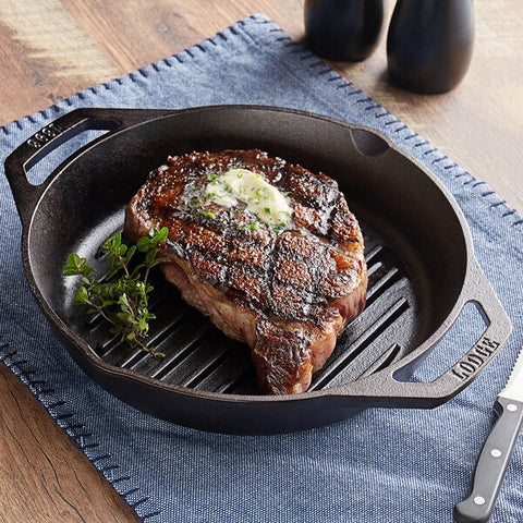 10.25 In Seasoned Iron Dual Handle Grill Pan\L8GPL