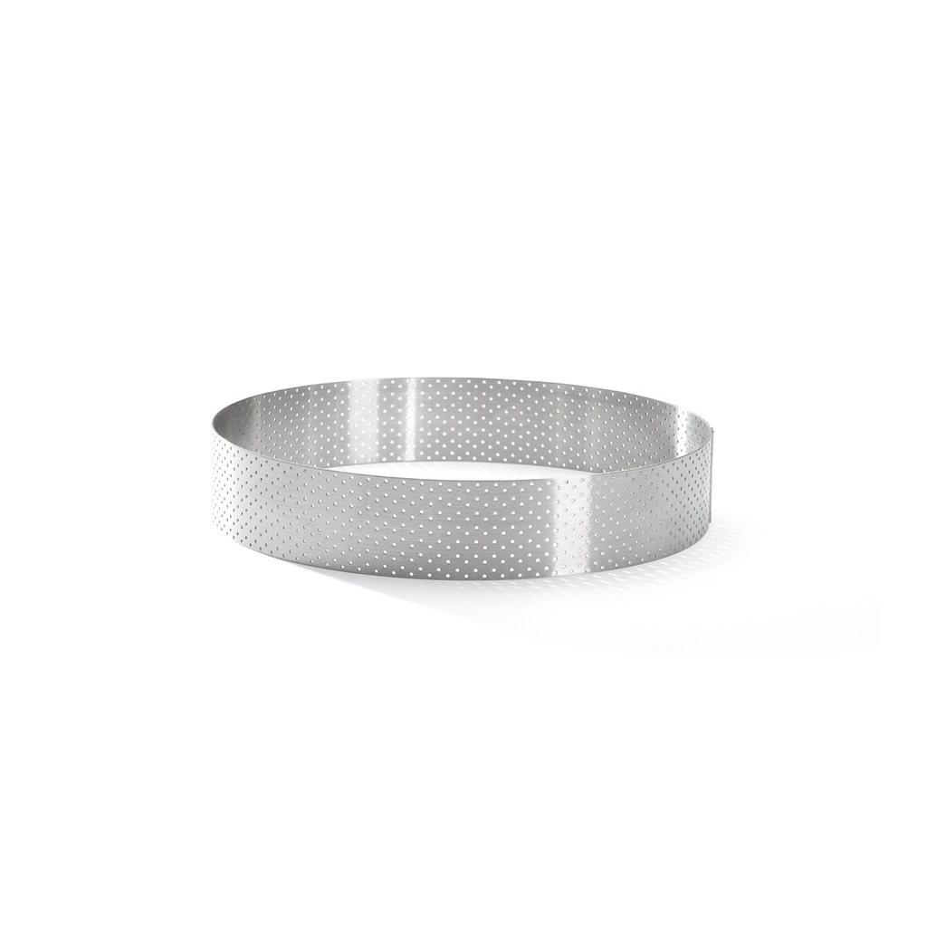 Straight edge perforated tart ring in stainless steel-Ø18.5 H 3,5 \3098.07