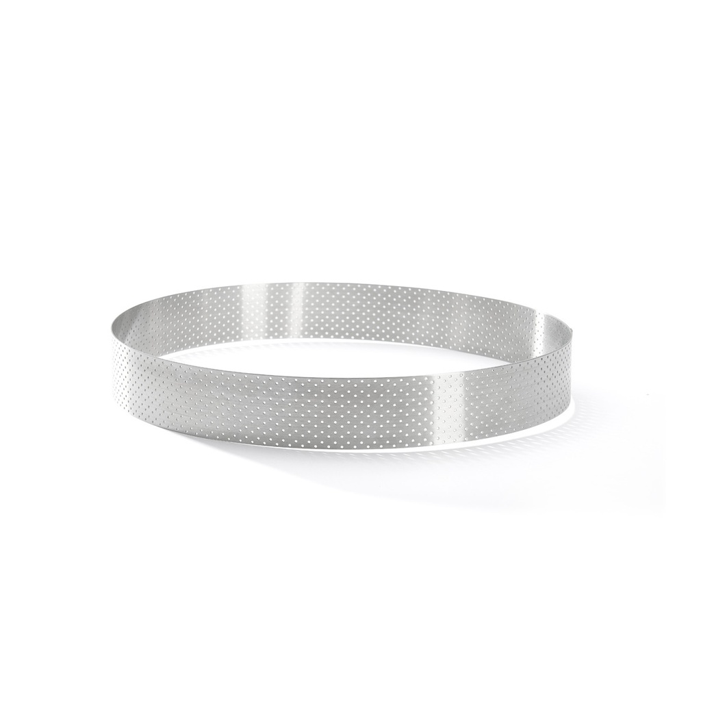 Straight edge perforated tart ring in stainless steel-Ø24.5 H 3,5 \3098.09