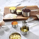 Set Of 4 Stainless Steel Measuring Cups (60, 80, 125, & 250 ml)