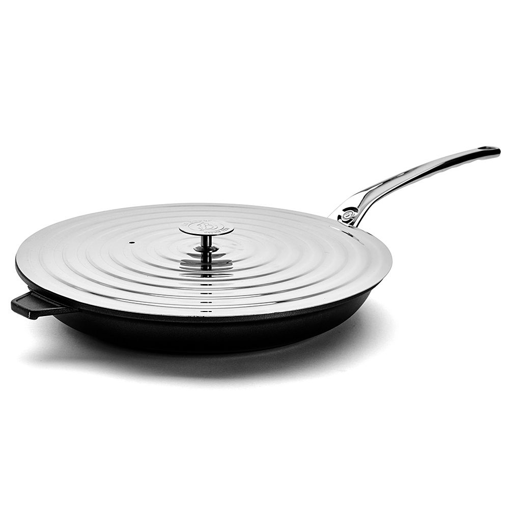 Universal stainless steel lid for pans 26-28 cm
