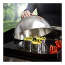 Stainless steel cooking bell, 30 cm diameter, with steam hole.