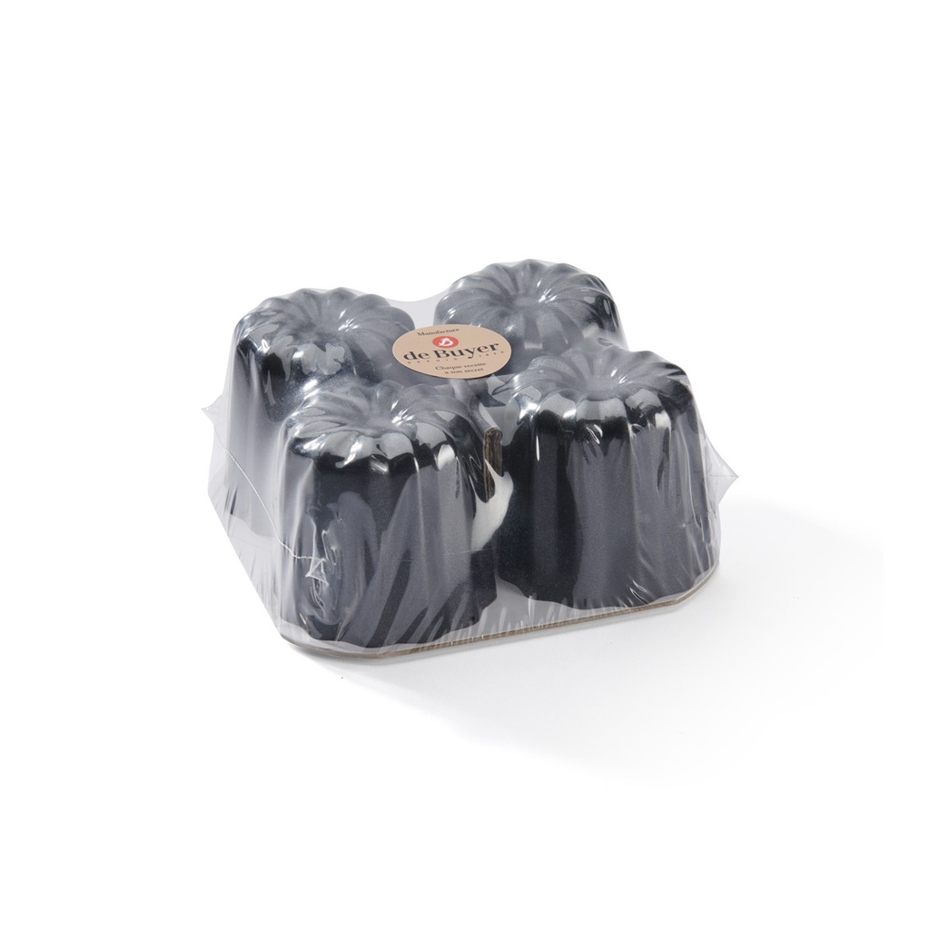 Set of 4 "Canelés Bordelais" fluted individual moulds ?5.5cm\4718.0544