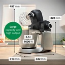 Bosch Series 6 Kitchen machine with scale 1600 W Black, Brushed stainless steel