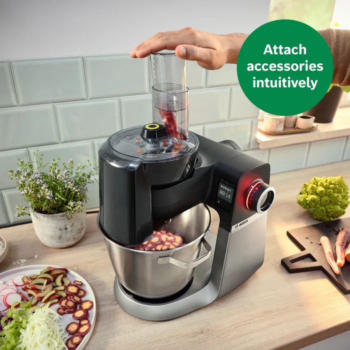 Bosch Series 6 Kitchen machine with scale 1600 W Black, Brushed stainless steel