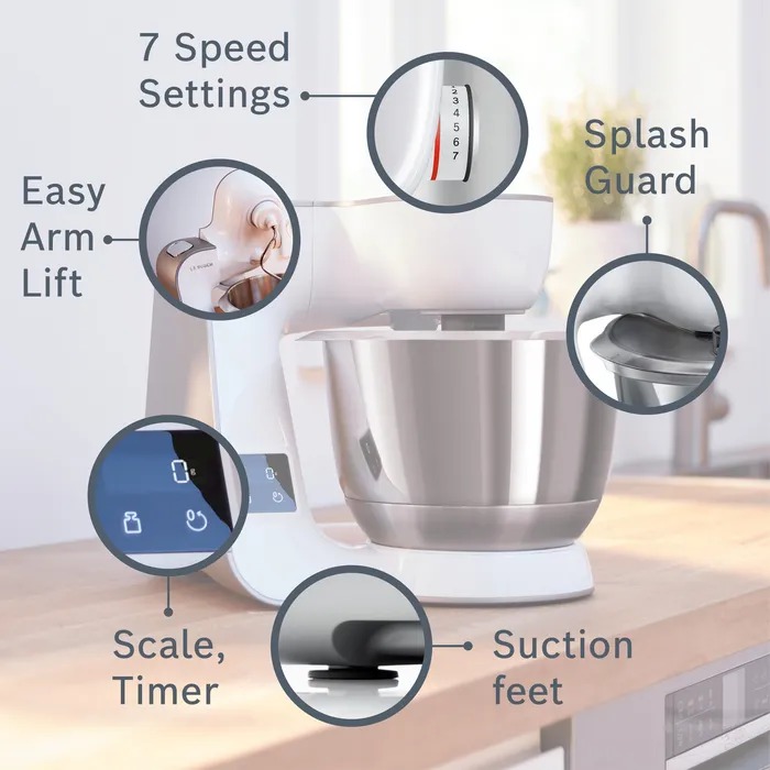 Series 4 Kitchen machine with scale MUM 5 1000 W White,