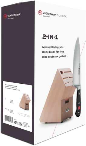 Classic chef's knife with free knife block, beech\9835-99- I32