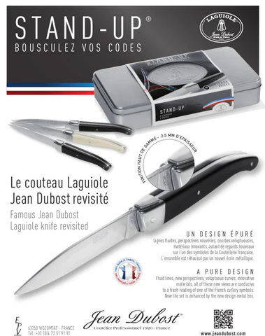 Jean Dubost Steak Knife Set  "Stand-Up" with Metal Box (White) \0044203