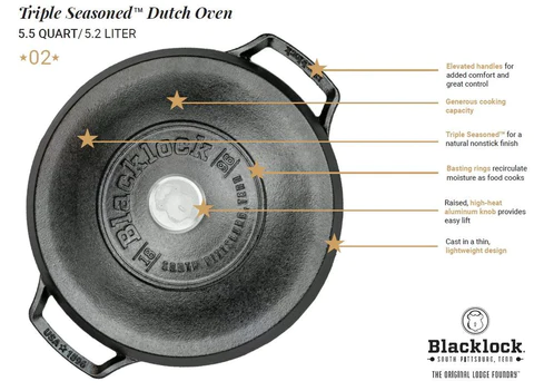 Lodge Blacklock Cast Iron Dutch Oven \ BL02DOINT