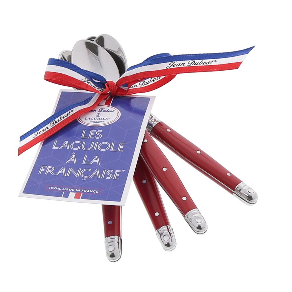 جون دوبوست طقم ملاعق قهوة "Laguiole à la française" (أحمر)