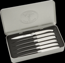 Jean Dubost Steak Knife Set  "Stand-Up" with Metal Box (White) \0044203