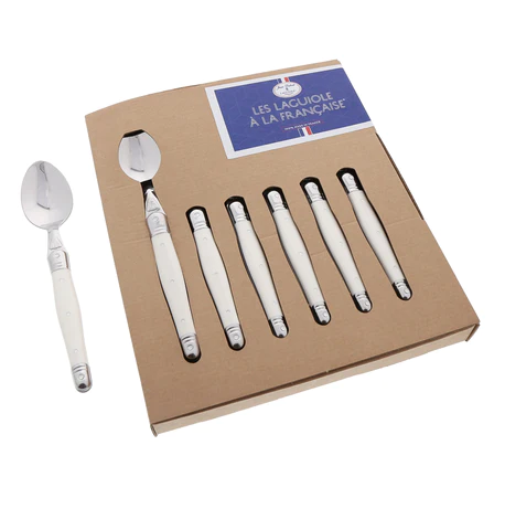 Jean Dubost "Laguiole à la française" Table Spoon Set (White) \ 16074215
