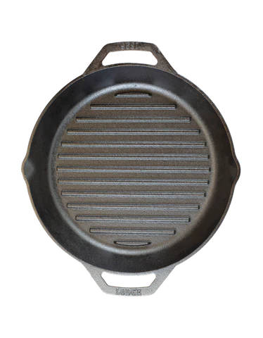 12 In Seasoned Cast Iron Dual Handle Grill Pan\L10GPL