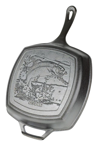 10.25In Lodge Wildlife Square Grill Pan Fish\L8SGPWLFI
