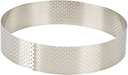 Straight edge perforated tart ring in stainless steel-Ø15.5 H 3,5 \3098.06