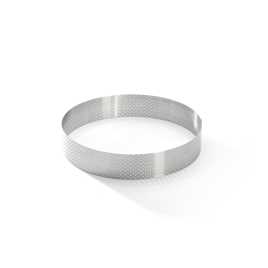 Straight edge perforated tart ring in stainless steel-Ø18.5 H 3,5 \3098.07