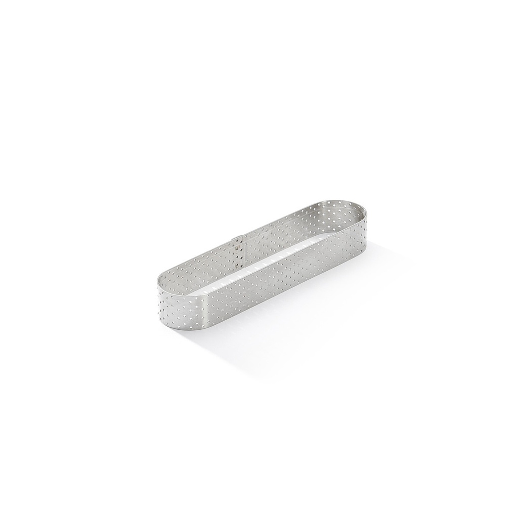 Stainless steel perforated tart ring - Oval 14X3.5X2 \3099.40