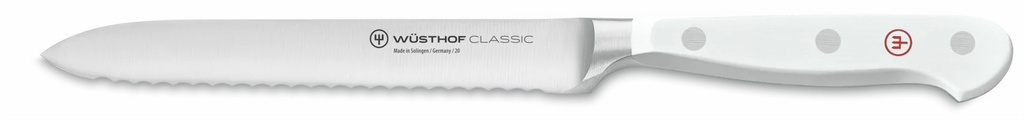 Wüsthof Classic WHITE SERRATED UTILITY KNIFE 14 cm/5'' - 1040201614