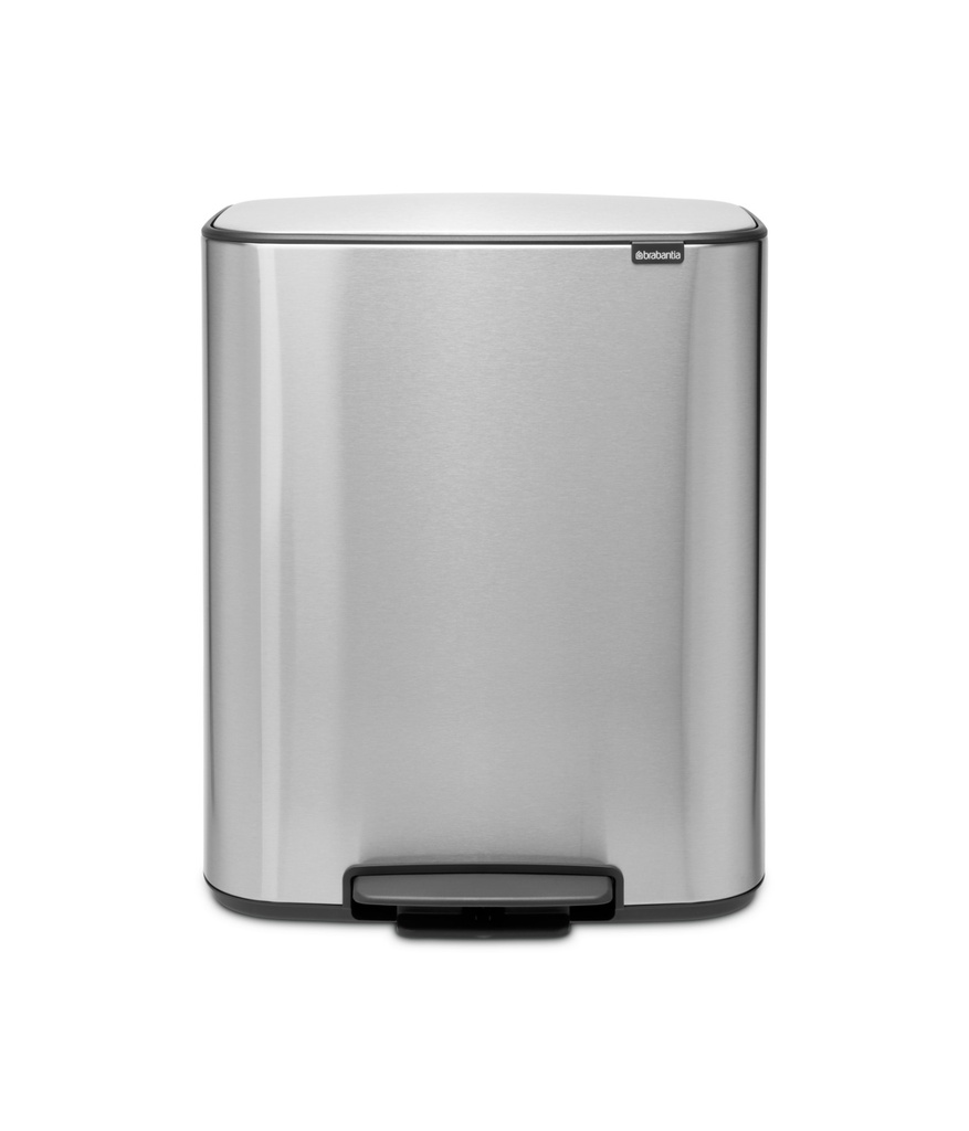 Brabantia Bo Pedal Bin with Inner Bucket 60L Matt Steel Fingerprint Proof