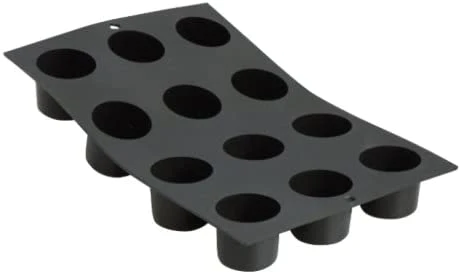 MOMoul ' Flex Silicone Tray of 12 Darioles Black\1960.01