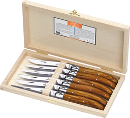 Steak Knives blade 2,5 MM Set With Olivewood Handles (6 pcs) \ 0987302 