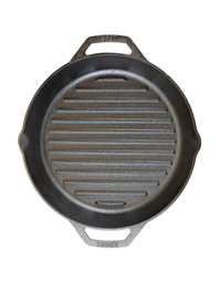 12 In Seasoned Cast Iron Dual Handle Grill Pan\L10GPL