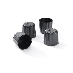 Set of 4 "Canelés Bordelais" fluted individual moulds ?5.5cm\4718.0544