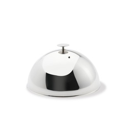 Stainless steel cooking bell, 30 cm diameter, with steam hole.