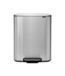 Brabantia Bo Pedal Bin with Inner Bucket 60L Matt Steel Fingerprint Proof