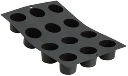 MOMoul ' Flex Silicone Tray of 12 Darioles Black\1960.01