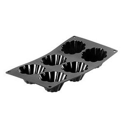 Moul ' Flex Silicone Tray - 6 Fluted Cakes \1964.01