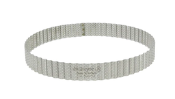Perforated fluted stainless steel tart ring - round H 3 ?24 \3030.24