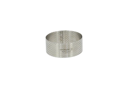 Straight edge perforated tart ring in stainless steel-Ø12.5 H 3,5 \3098.05