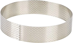 Straight edge perforated tart ring in stainless steel-Ø28.5 H 3,5 \3098.10