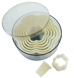 Box Of 8 plastic cutters - PLAIN FLOWER \ 4303.00