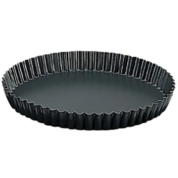 Fluted high pie pan, heavy blued iron - Fixed bottom, ? 24 cm \5356.24N