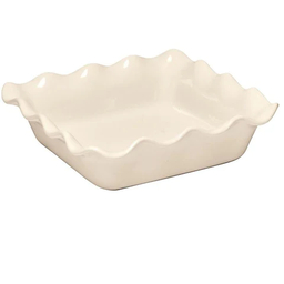 Ruffled Square Dish (White) \ 022087 
