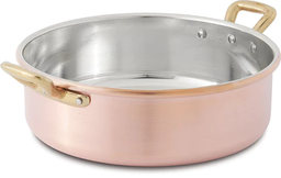 Cu Artigiana - Traditional shallow copper saucepan (20 cm) \ 200/20 