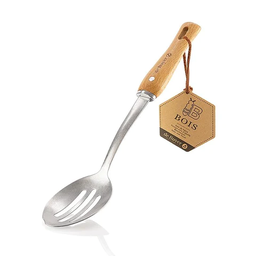 SLOTTED SPOON STAINLESS STEEL WOODEN - B BOIS  \2701.0023